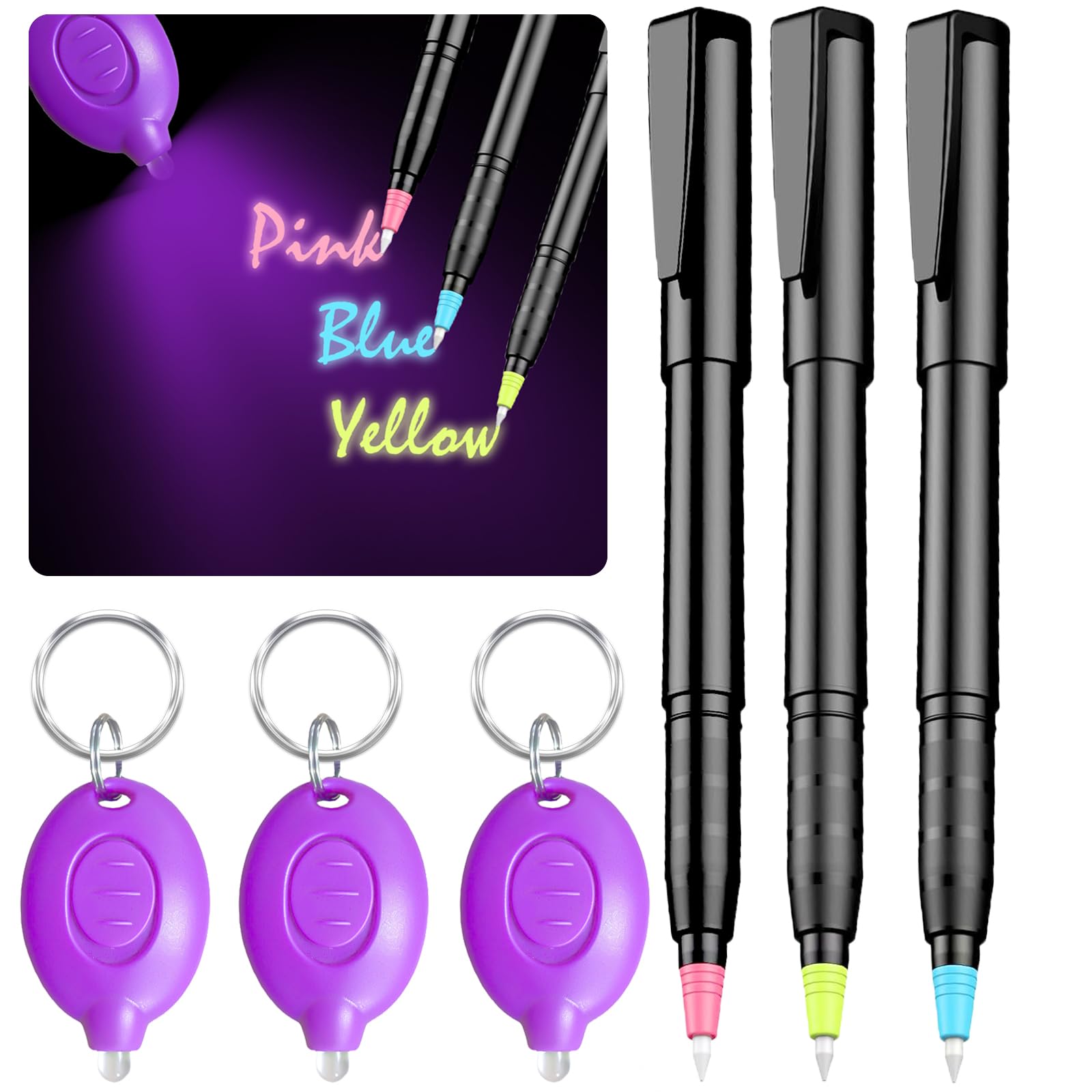 Amazon.com: klumuke Invisible Ink Pens with UV Light, Magic Spy